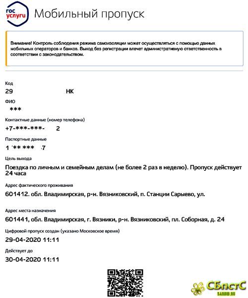 Цифровые пропуска
